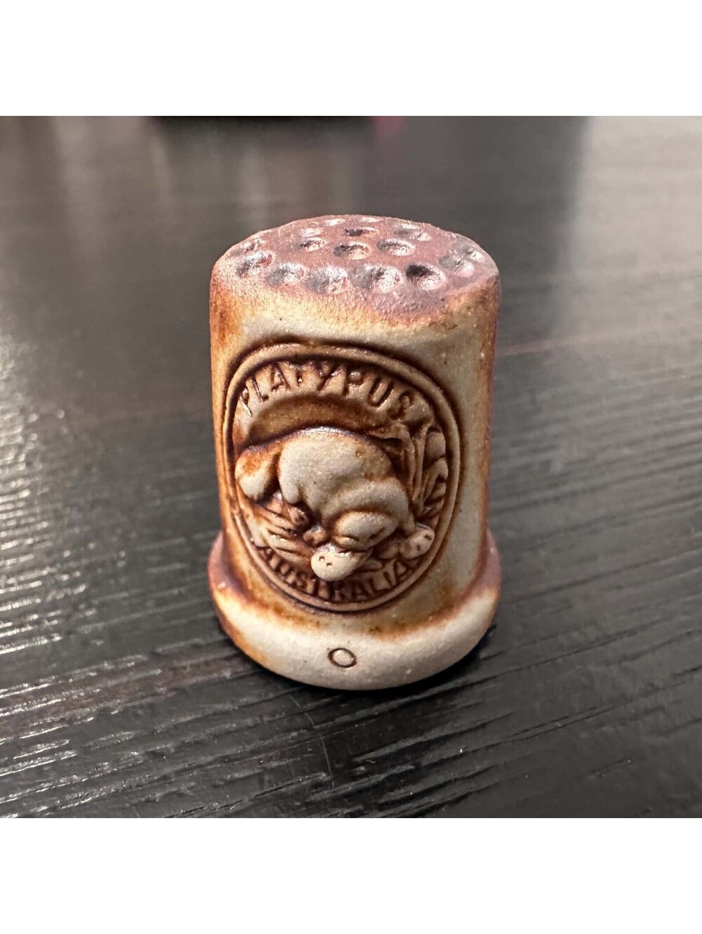 Australian Platypus Ceramic Thimble Australia Wildlife Souvenir Collectible EUC